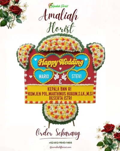 Karangan Papan Bunga Pernikahan di Antajaya